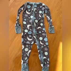 Little Sleepies bamboo sleeper pajamas moon stars size 3T